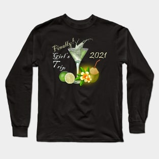 Tropical Summer Beach Vacation Girl's Trip 2021 Long Sleeve T-Shirt